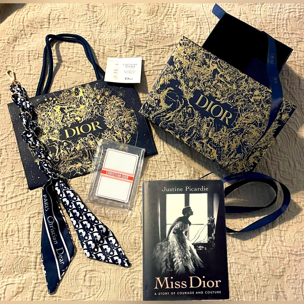 Dior 5 pc bundle. Also Miss Dior book and a Fashion bag charm/twilly.